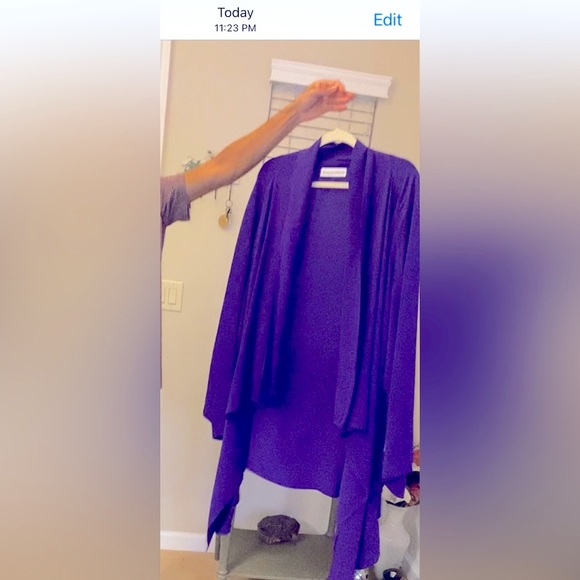 !!RARE!! Vintage NWOT SKULLZ LONDON Purple OS 3X ?PLUS Flowing Blouse Jacket - Picture 6 of 15